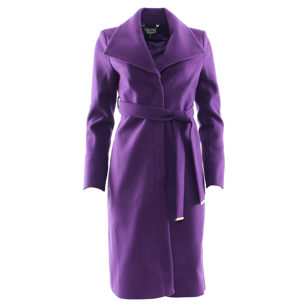 Ladies Bernie Purple Coat-Front View