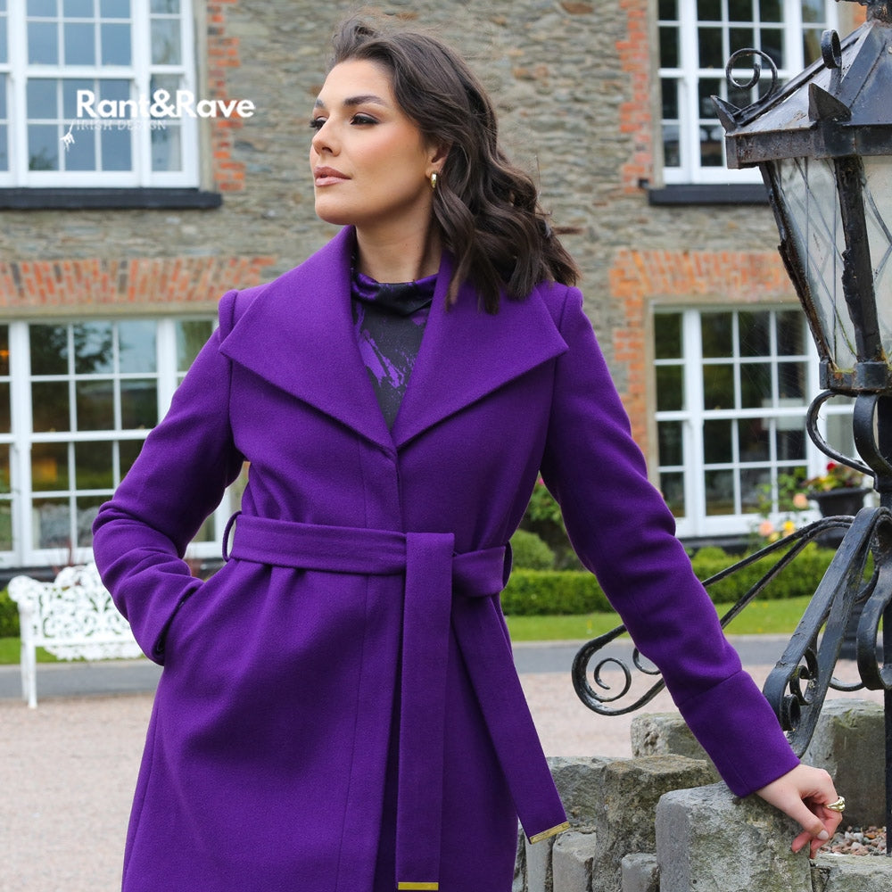 Ladies Bernie Purple Coat-Closer View