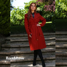 RANT & RAVE LADIES Mary-Kate Rust Coat RUST model front view