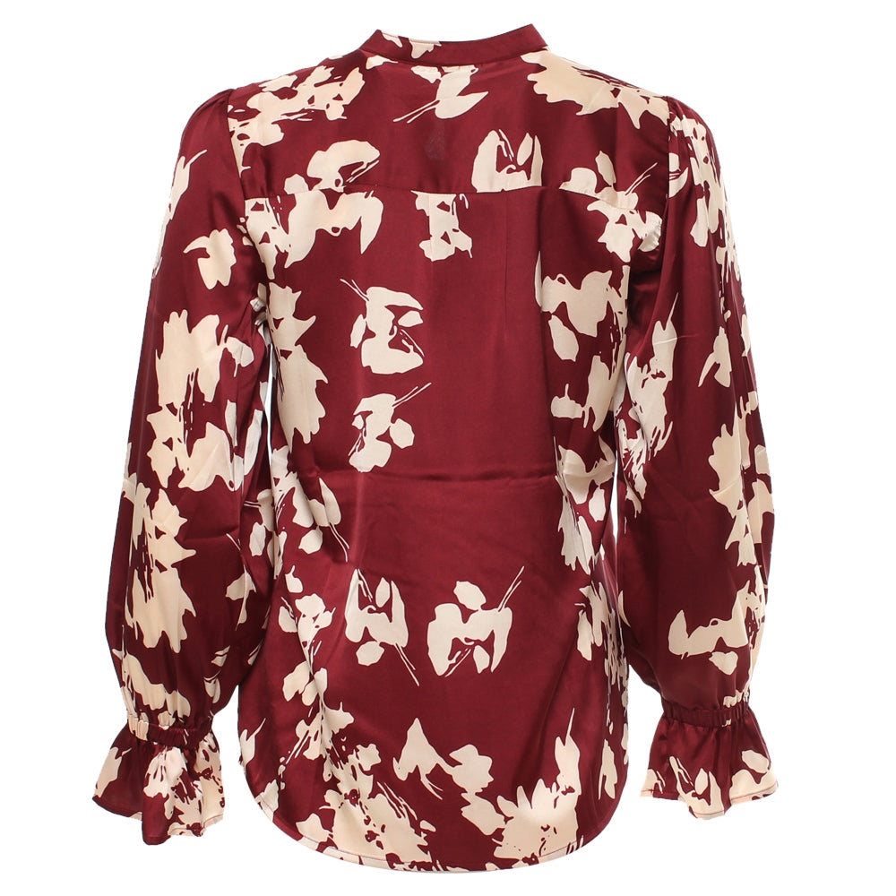 Ladies Reva Burgundy Blouse-Back View