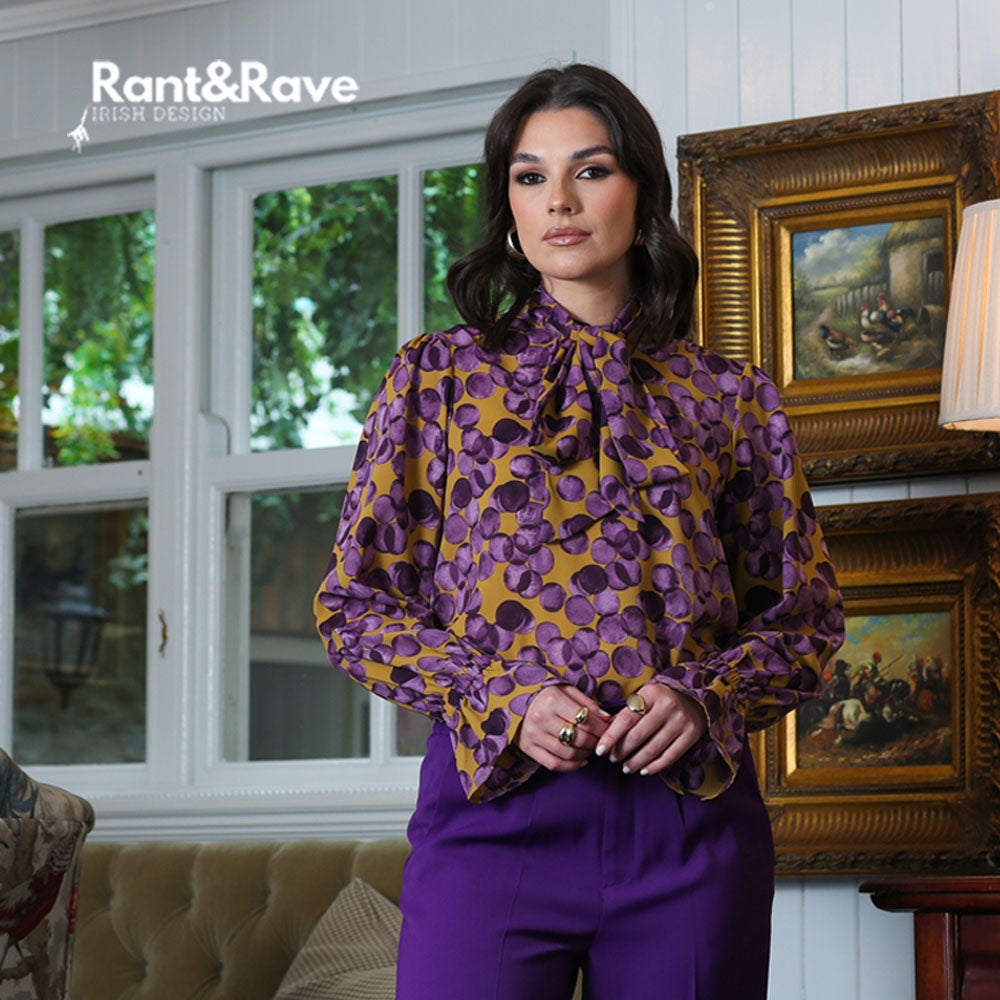 Ladies Reva Purple Blouse-Mode Front View 2