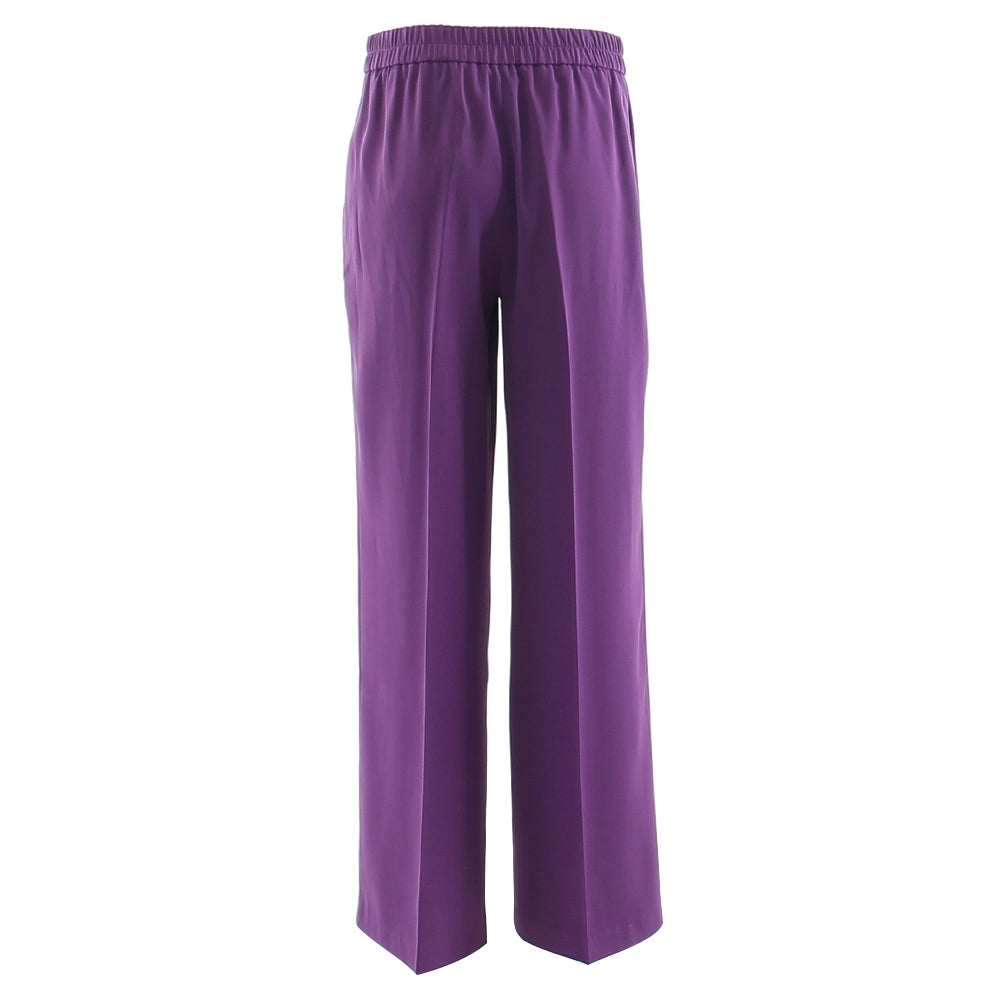 Ladies Sally Wide Leg Purple Trousers-Back View