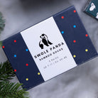 Swole Panda Sock Gift Box - 3 Pairs - Multi Coloured Dots Red/Navy/Blue side view