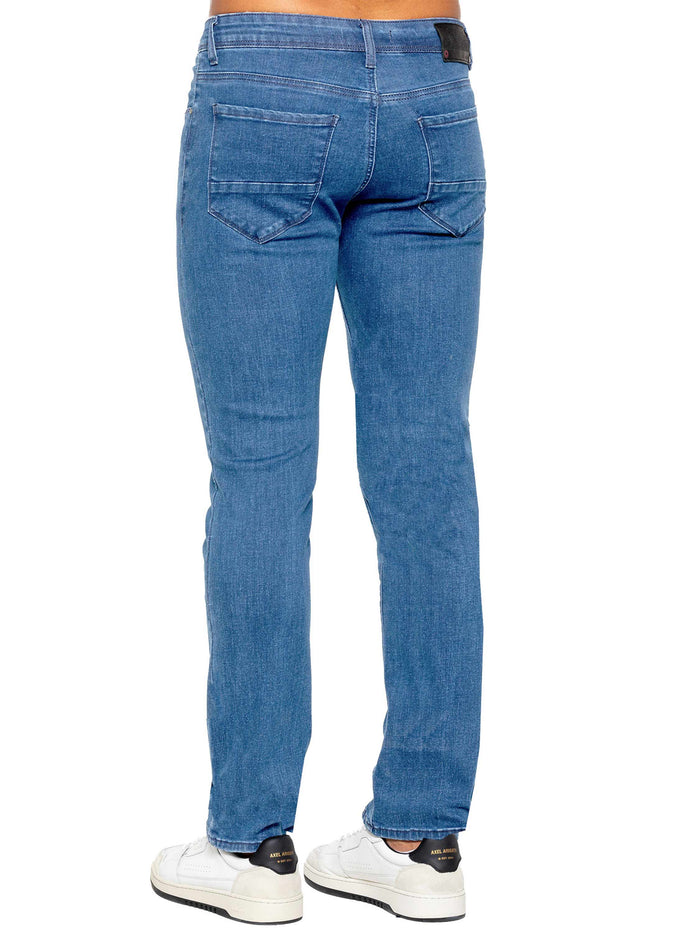 ETO EM629 Light Stone Wash Tapered Jean Light Stone Wash back view