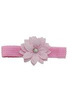 PULSE Web Hairband with Flower Pink front view