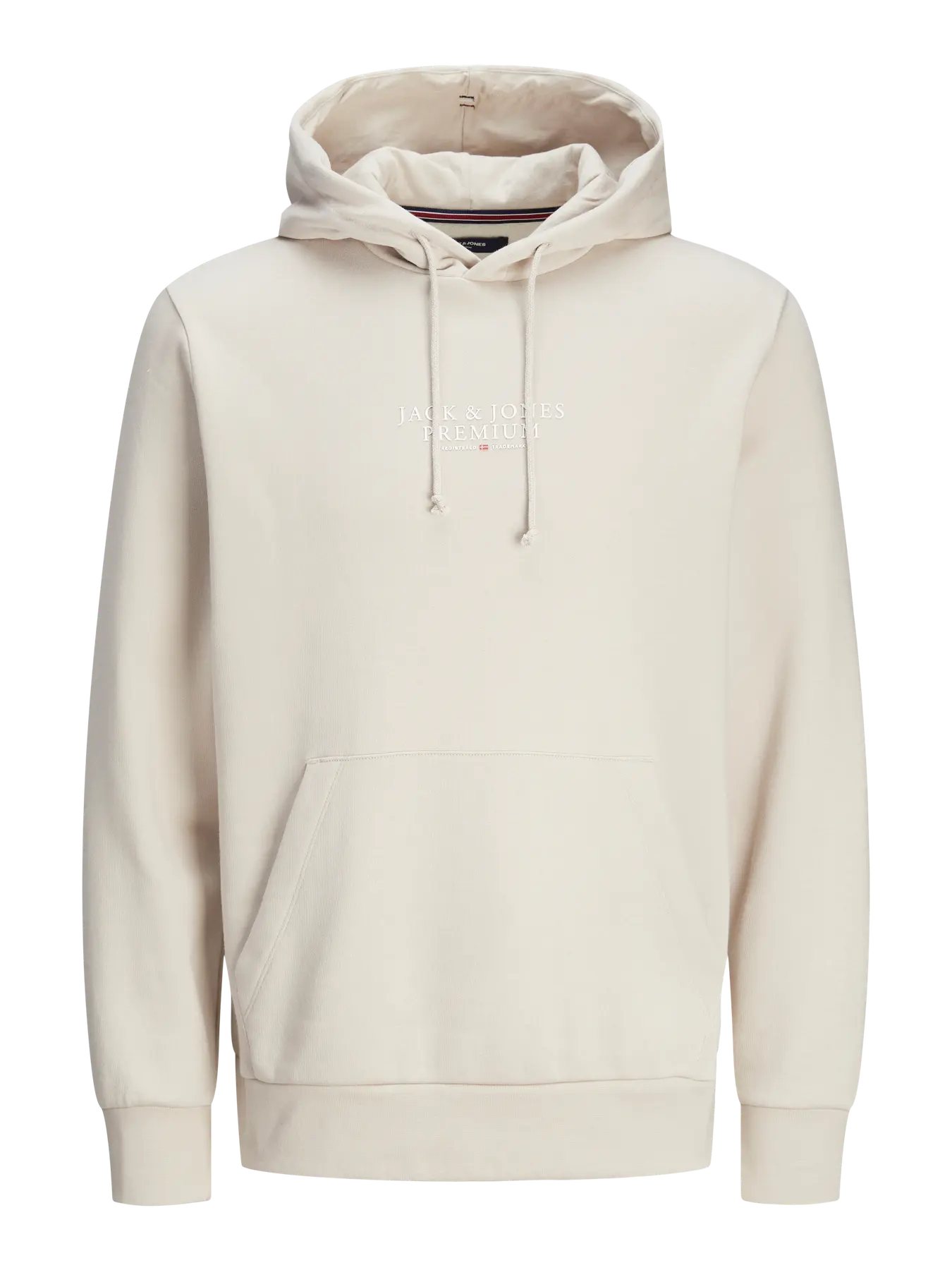 JACK JONES PREMIUM Archie Sweat Hood-Moonbeam Moonbeam flat front view