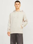 JACK JONES PREMIUM Archie Sweat Hood-Moonbeam Moonbeam front view