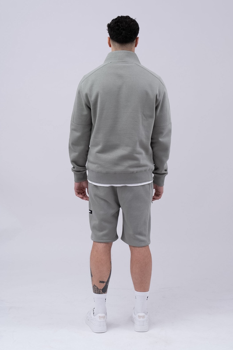 Men's Rico Soft Green 1/4 Zip-MOdel Back View