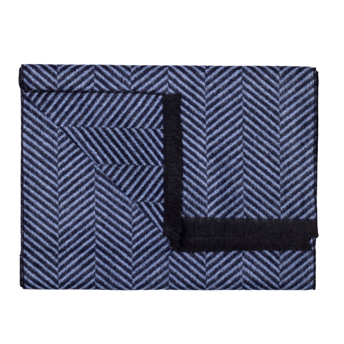 Swole Panda Light Blue/Navy Herringbone Scarf LIGHT BLUE/Navy detail view