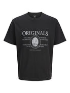JACK JONES ORIGINALS Nantucket Black Graphic Tee Black front view