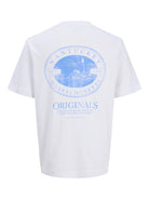 JACK JONES ORIGINALS Nantucket Back Graphic Tee-Bright White Bright White model front view