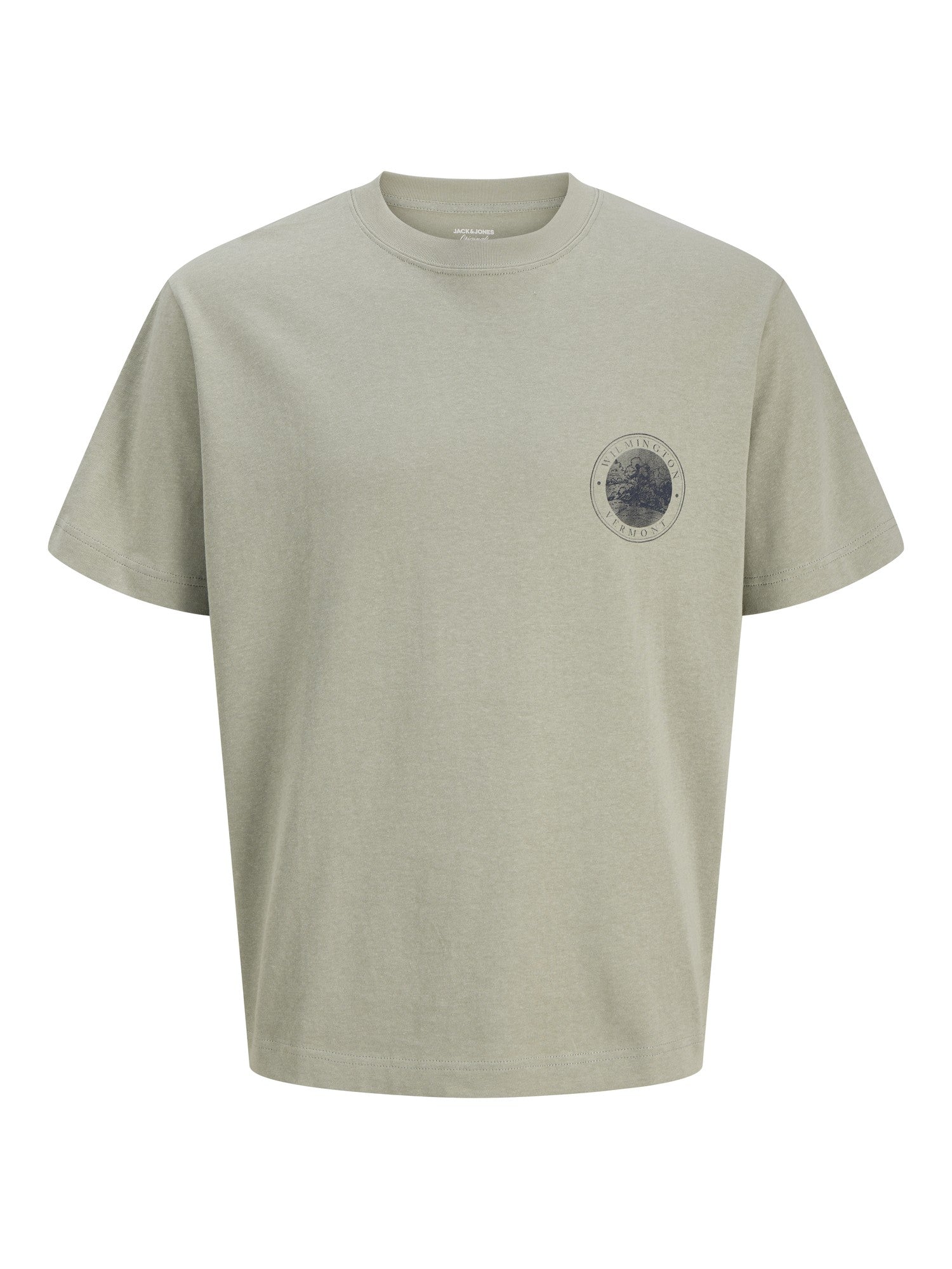 JACK JONES ORIGINALS Nantucket Graphic Back Tee -Seagrass Seagrass front view