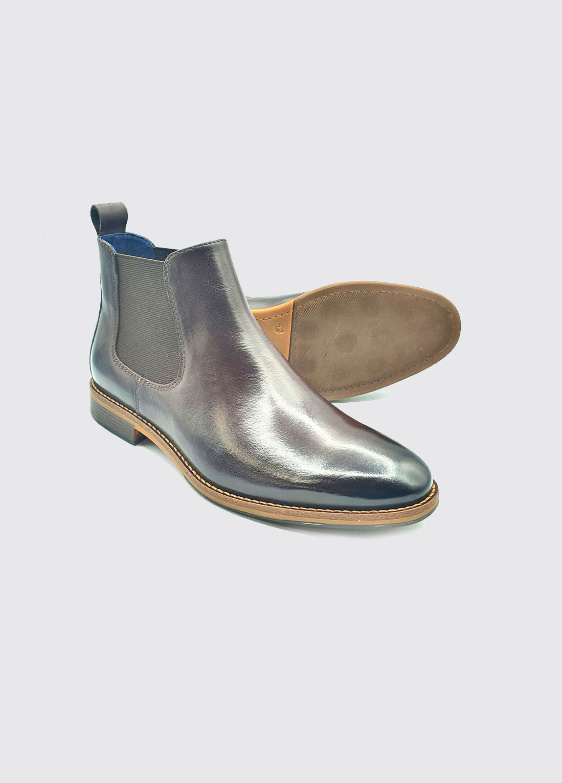Steed Slip On Mahogany Chelsea Boot-Sole view