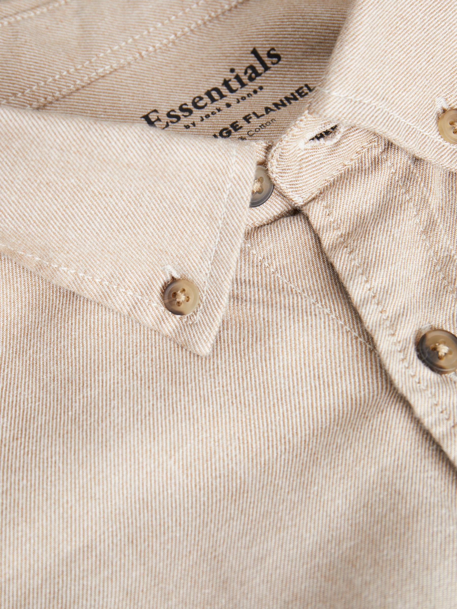 Classic Oatmeal Melange Shirt-Collar view