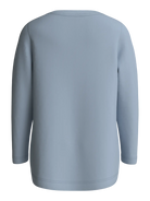 A light blue long-sleeve top shown from the back, photographed against a plain white background.