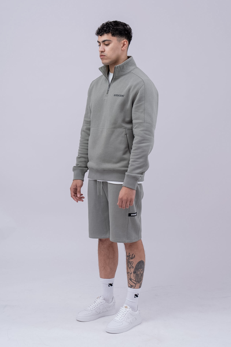 Supreme Being Rico Soft Green 1/4 Zip Soft Green detail view