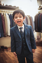 Cavani Boyswear Boys Carnegi Navy 3 Piece Suit Navy model front view