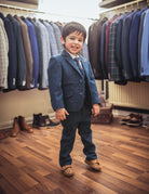 Cavani Boyswear Boys Carnegi Navy 3 Piece Suit Navy front view
