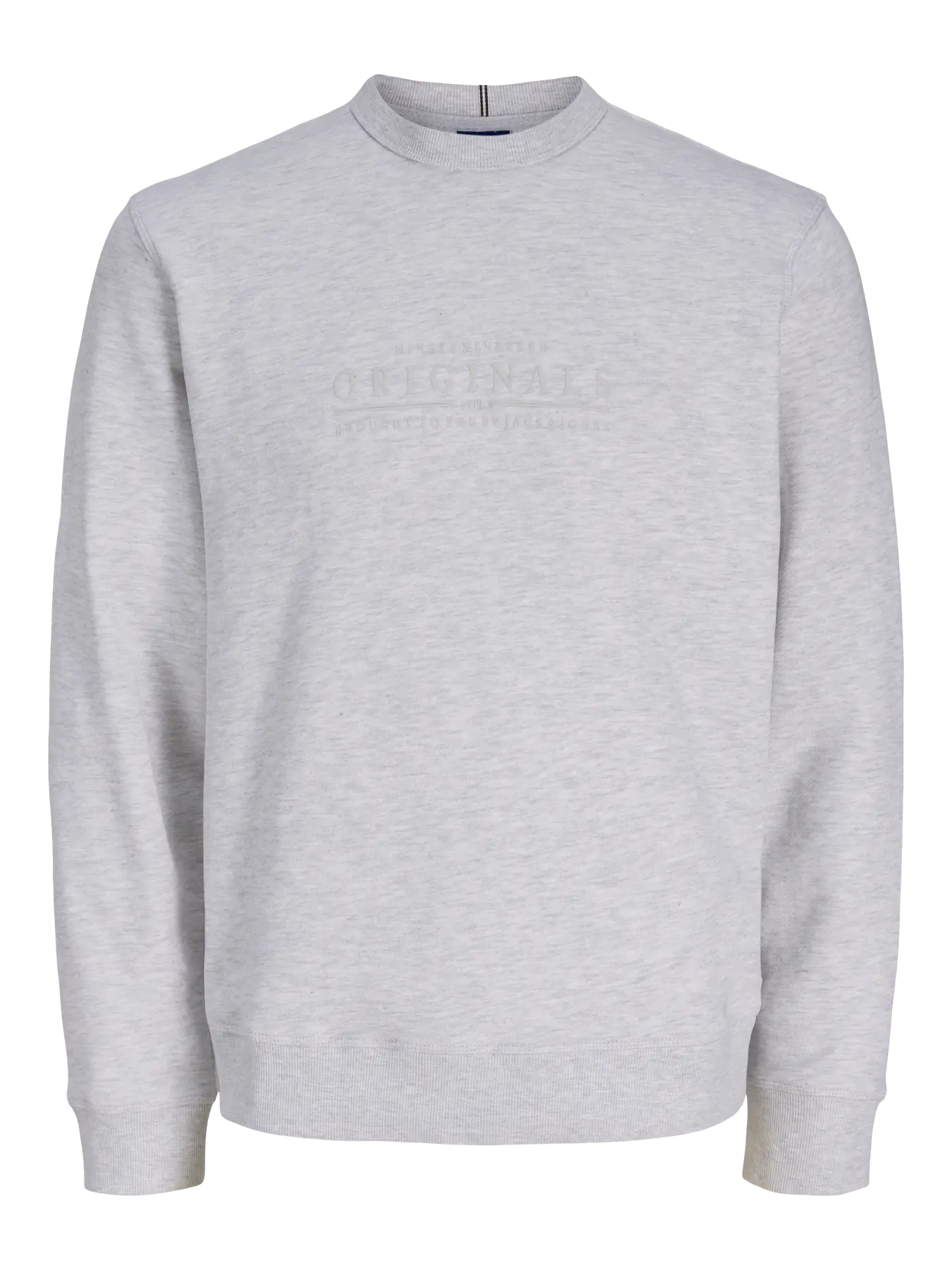 JACK JONES ORIGINALS Catskills Minimal Sweat Crew Neck-Bright White Bright White front view