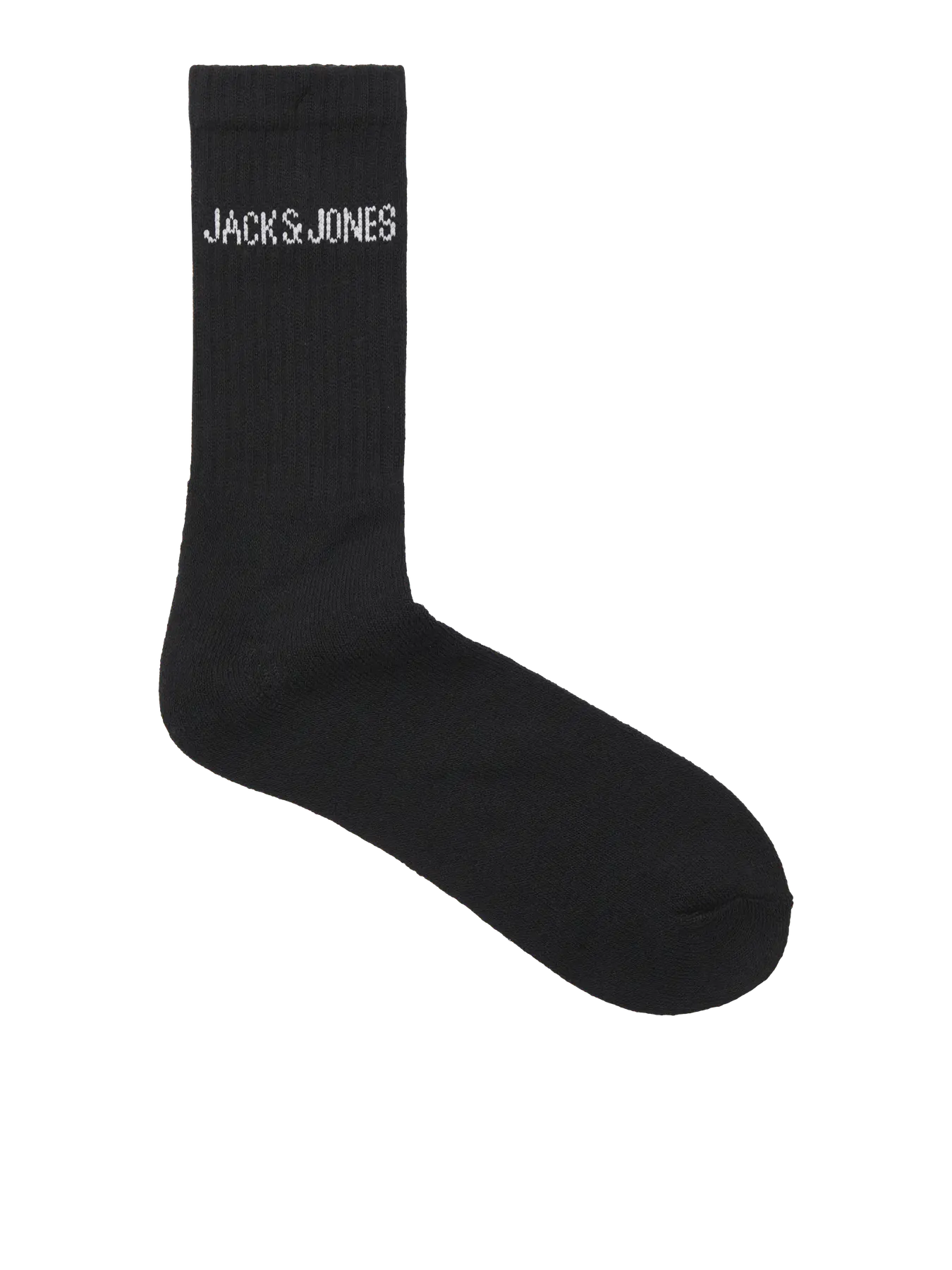 JACK & JONES Regen Sports Sock in Black single sock view