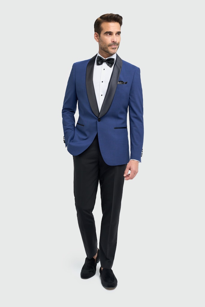 House of Cavani Aspen Electric Tuxedo Blazer Electric model front view