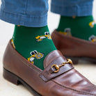 Swole Panda Tractor Bamboo Socks Green side view