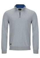 6TH SENSE Harry Alloy Grey 1/4 Zip Knit Alloy front view
