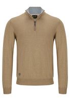 6TH SENSE Harry Camel 1/4 Zip Knit CAMEL front view