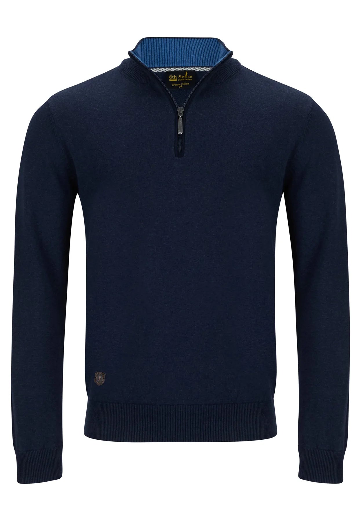6TH SENSE Harry Navy 1/4 Zip Knit Navy Blazer front view