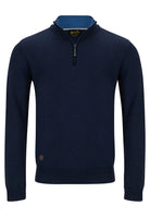 6TH SENSE Harry Navy 1/4 Zip Knit Navy Blazer front view