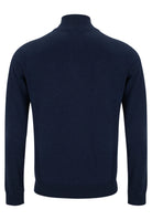 6TH SENSE Harry Navy 1/4 Zip Knit Navy Blazer model front view
