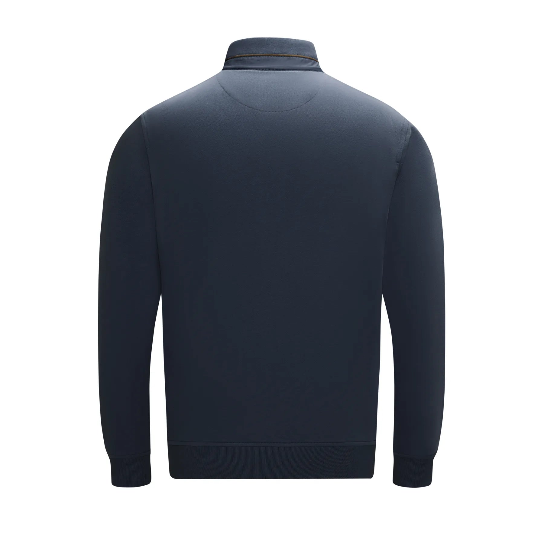 Sammy full zip sapphire navy jacket on a white background, back view