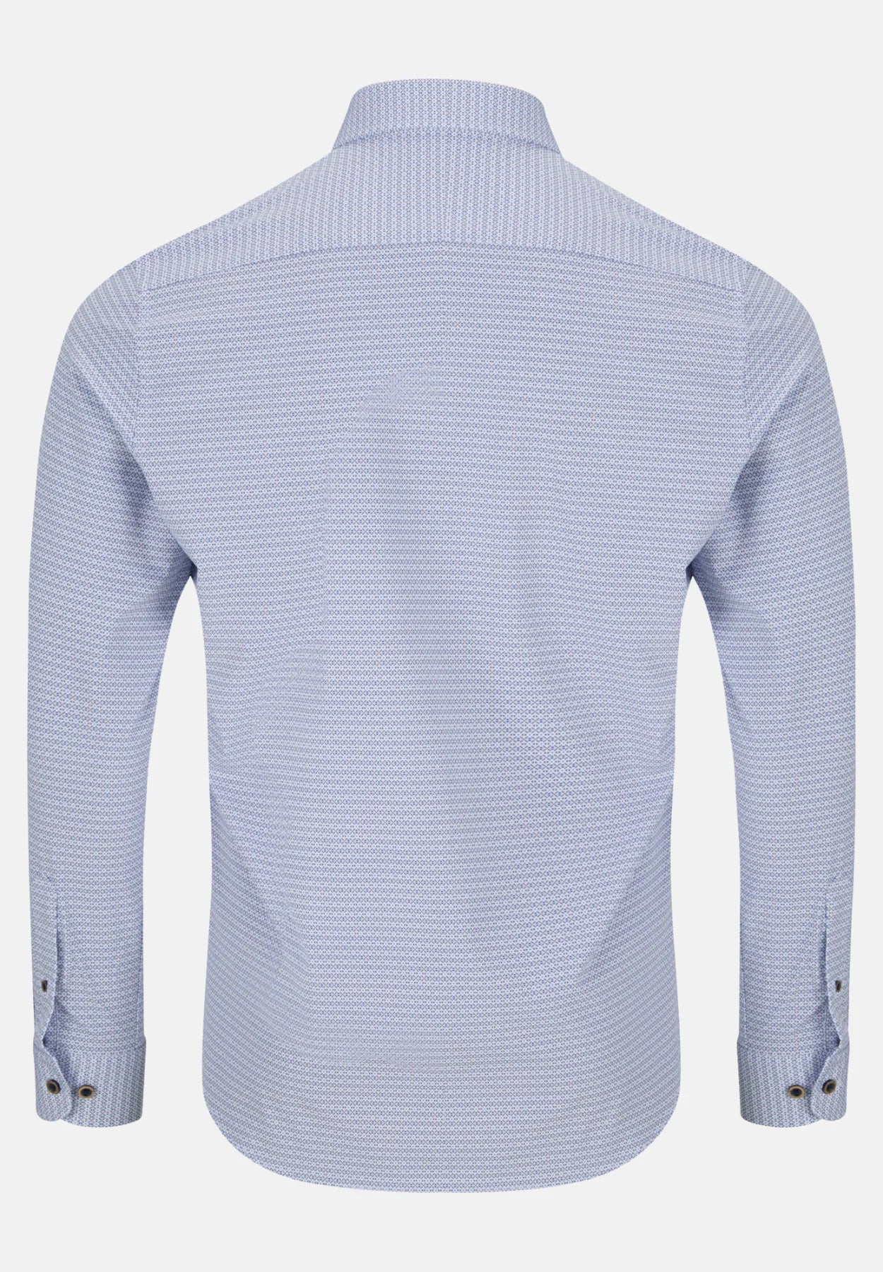 Men's Perform 17 Long Sleeve Navy / White / Peach Diamond Pattern Shirt-Back View