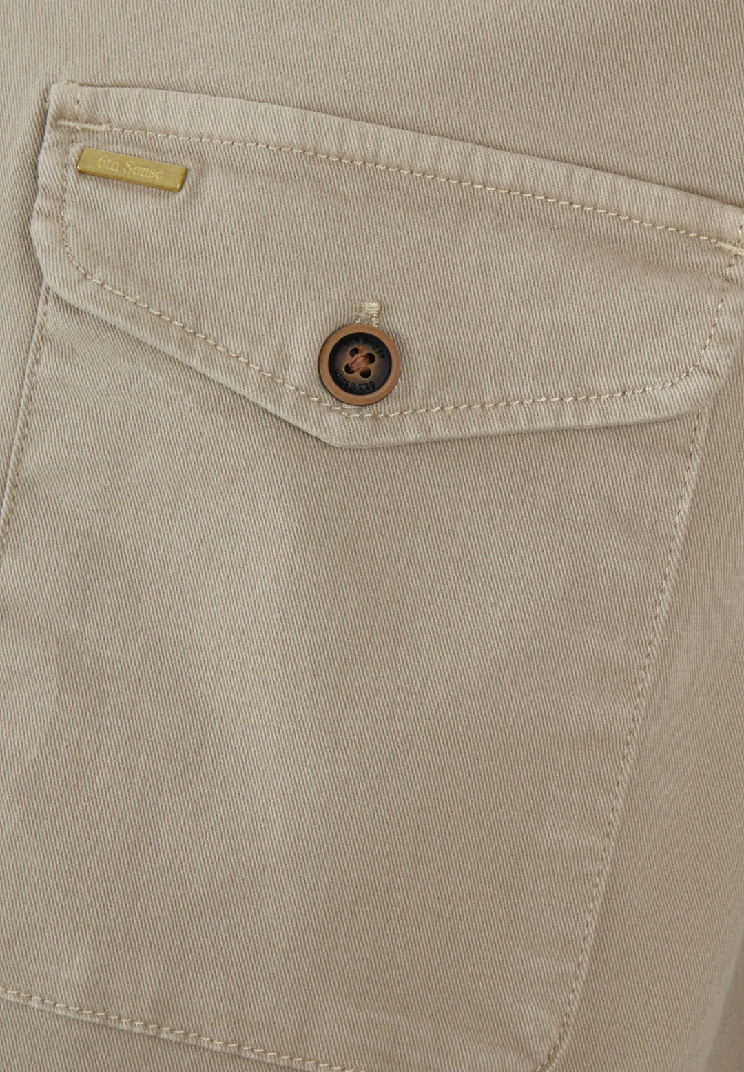 Men's Twill Dark Khaki Overshirt-Pocket View
