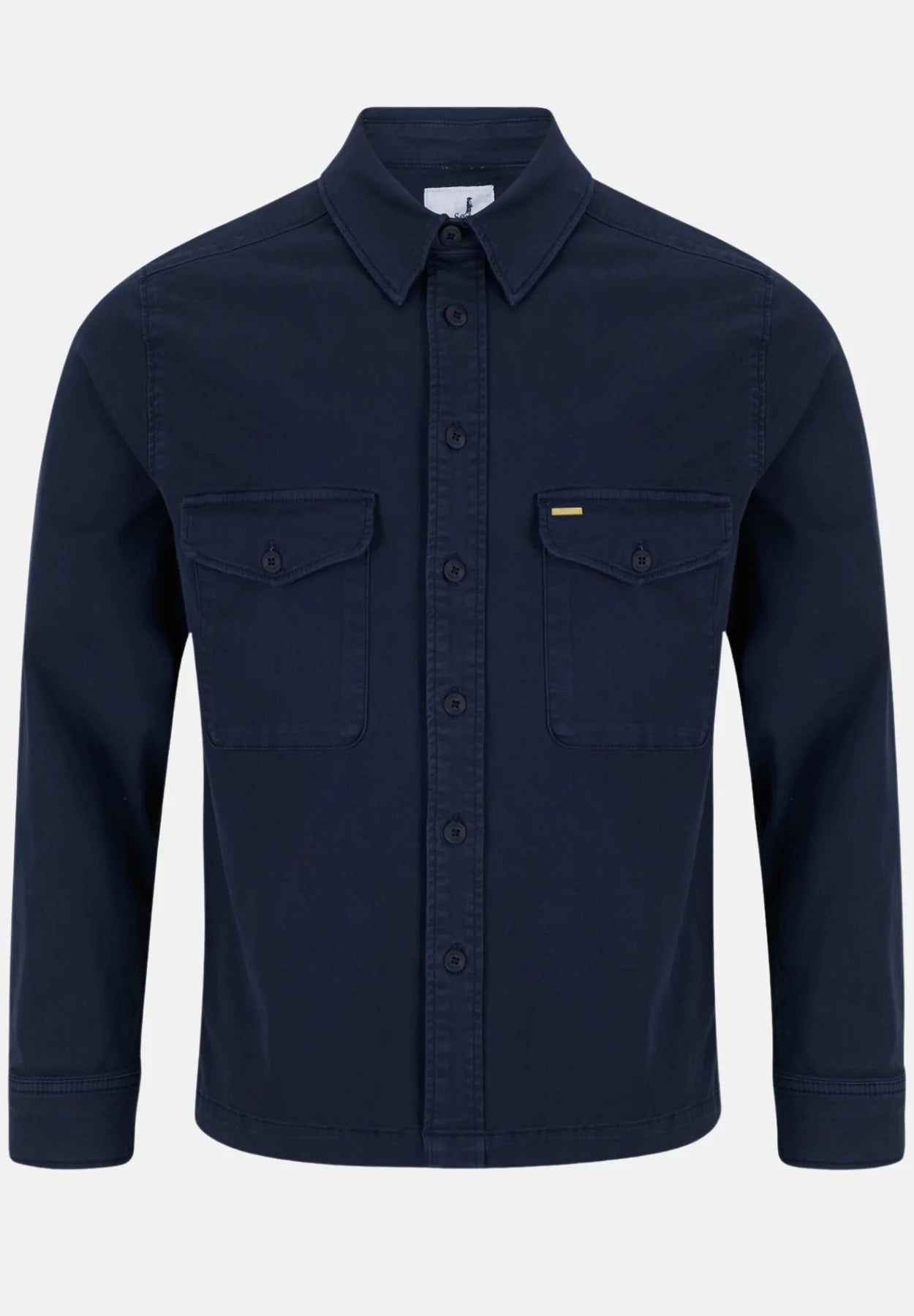 Men's Twill Navy Overshirt-Front View