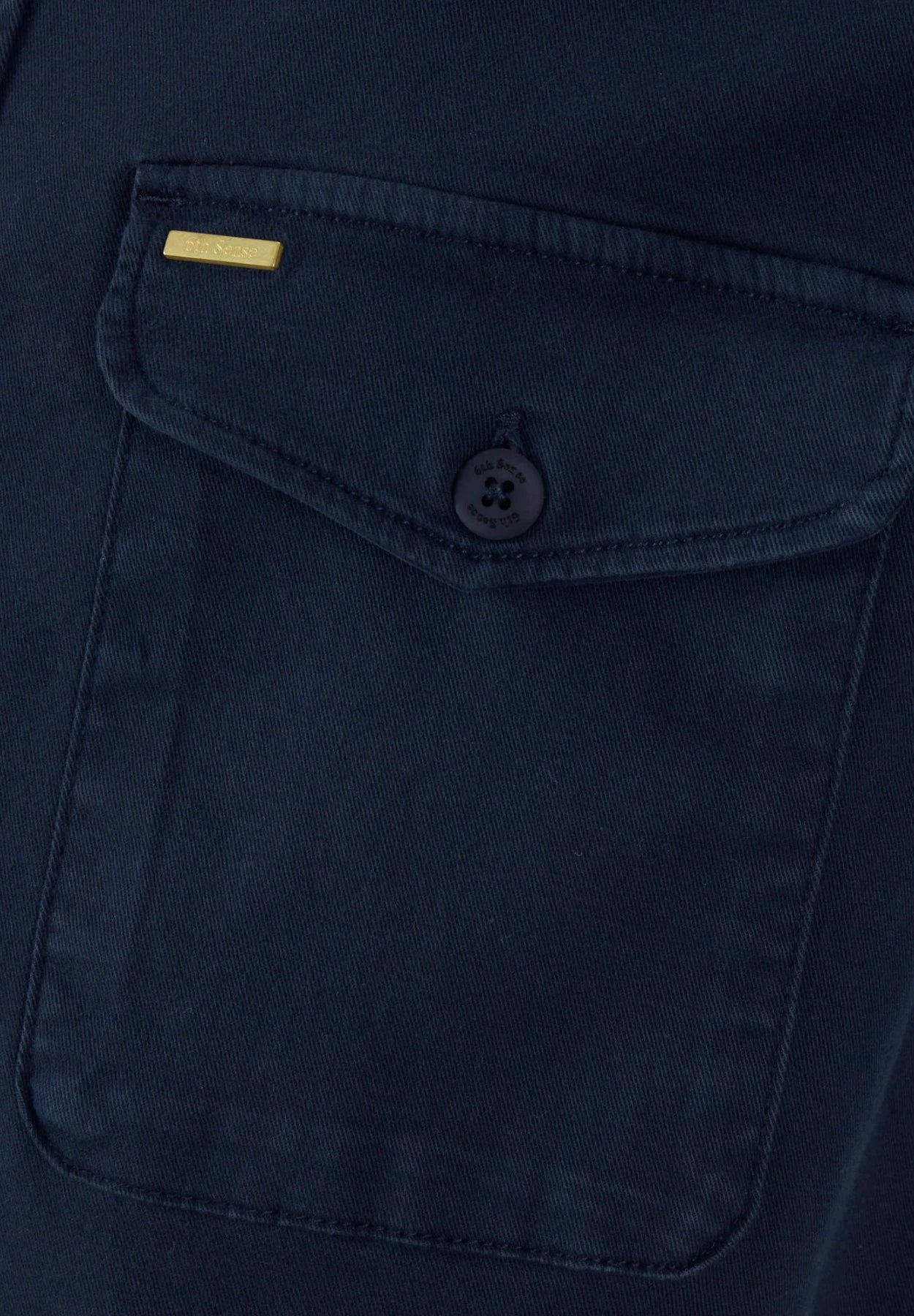 Men's Twill Navy Overshirt-Pocket View