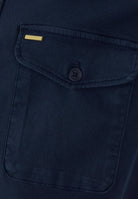 6TH SENSE Twill Navy Overshirt Navy model front view