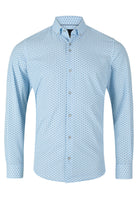 6TH SENSE Performance 1 Blue White Tan Pattern Shirt Blue/White/Tan front view