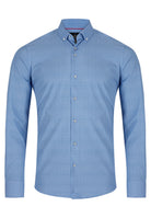 6TH SENSE Performance 6 Blue White Hex Pattern Shirt Blue/White front view