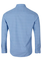 6TH SENSE Performance 6 Blue White Hex Pattern Shirt Blue/White model front view
