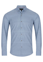 6TH SENSE Performance 9 Blue Navy Link Pattern Shirt Blue Navy front view