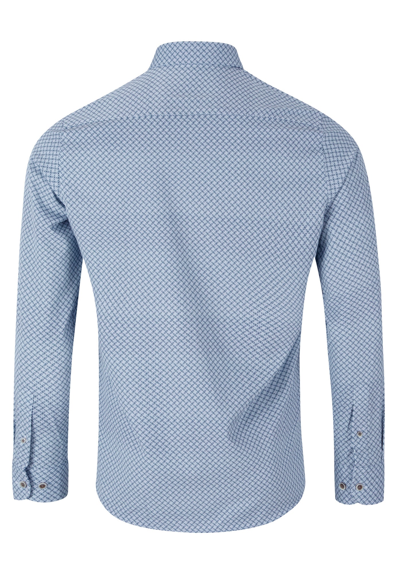 6TH SENSE Performance 9 Blue Navy Link Pattern Shirt Blue Navy model front view