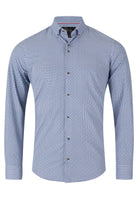 6TH SENSE Performance 10 Navy Grey Circle Pattern Shirt Navy Grey Circle front view
