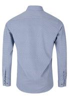 6TH SENSE Performance 10 Navy Grey Circle Pattern Shirt Navy Grey Circle model front view