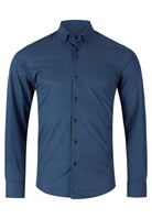 6TH SENSE Performance 12 Navy Geometric Pattern Shirt Navy Geometric front view