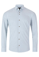 6TH SENSE Performance 34 White Blue Green Pattern Shirt White/Blue/Green front view