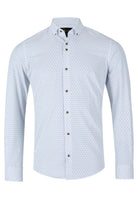 6TH SENSE Performance 35 White Blue Tan Pattern Shirt White/Blue/Tan front view