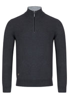 6TH SENSE Harry Charcoal 1/4 Zip Jumper Charcoal front view