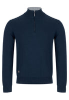 6TH SENSE Harry Indigo 1/4 Zip Jumper Indigo front view