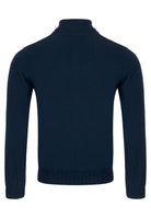 6TH SENSE Harry Indigo 1/4 Zip Jumper Indigo model front view